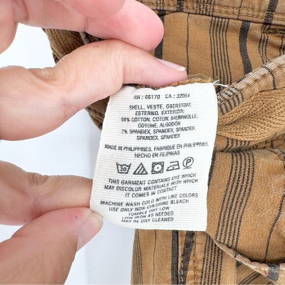 Anthropologie Hei Hei The Wanderer Striped Slim Cargo Pants Brown/Black Size 25 - Picture 12 of 13